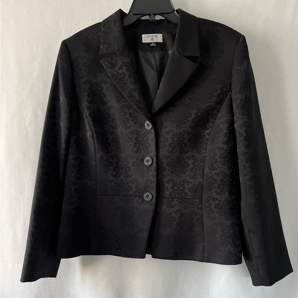 Stresa Size 18 Borcade Black Lined Blazer Jacket - Picture 10 of 10